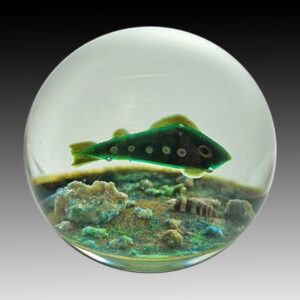 Farfalla Paperweight Ysart Paul Fisch PY 211