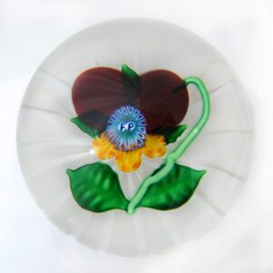 Farfalla Paperweight farfalla Studios Stiefmuetterchen Pansy FP 117